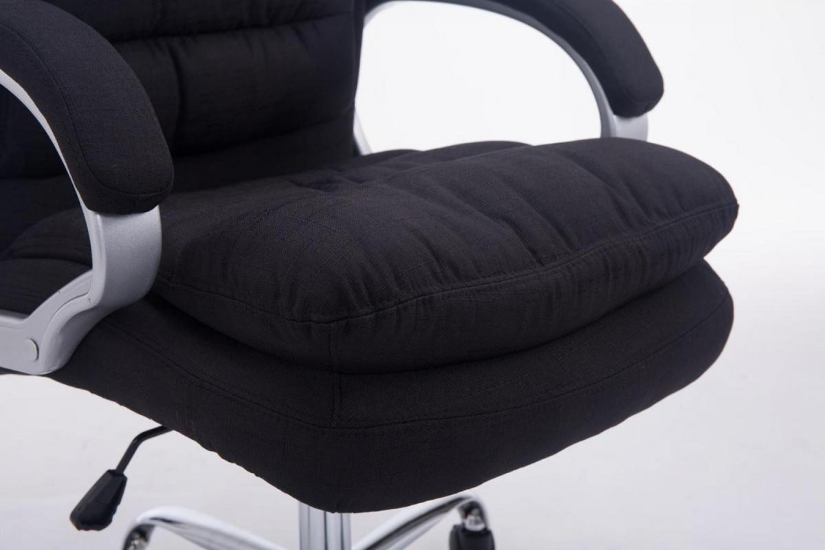 CHEFSESSEL Stoff schwarz - Chromfarben/Schwarz, Textil/Metall (68/116/77cm) - CLP