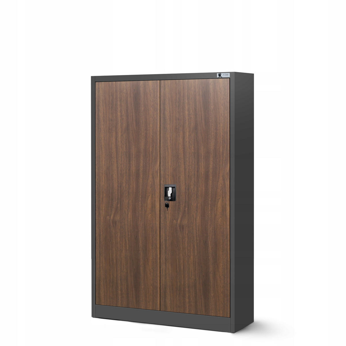 AKTENSCHRANK KEVIN - Anthrazit/Nussbaumfarben, Metall (90/140/40cm) - Jan Nowak
