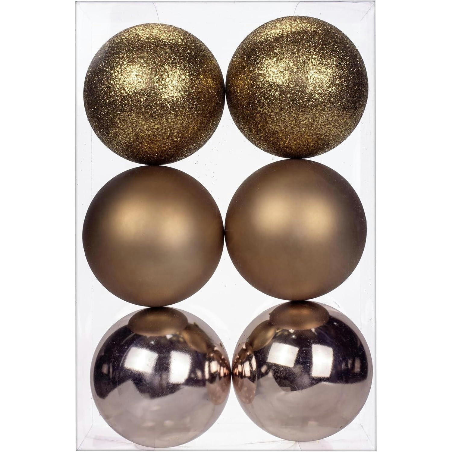 WEIHNACHTSKUGELN 6-teiliges Set 10 cm Braun - Multicolor, Kunststoff (10/10/10cm)