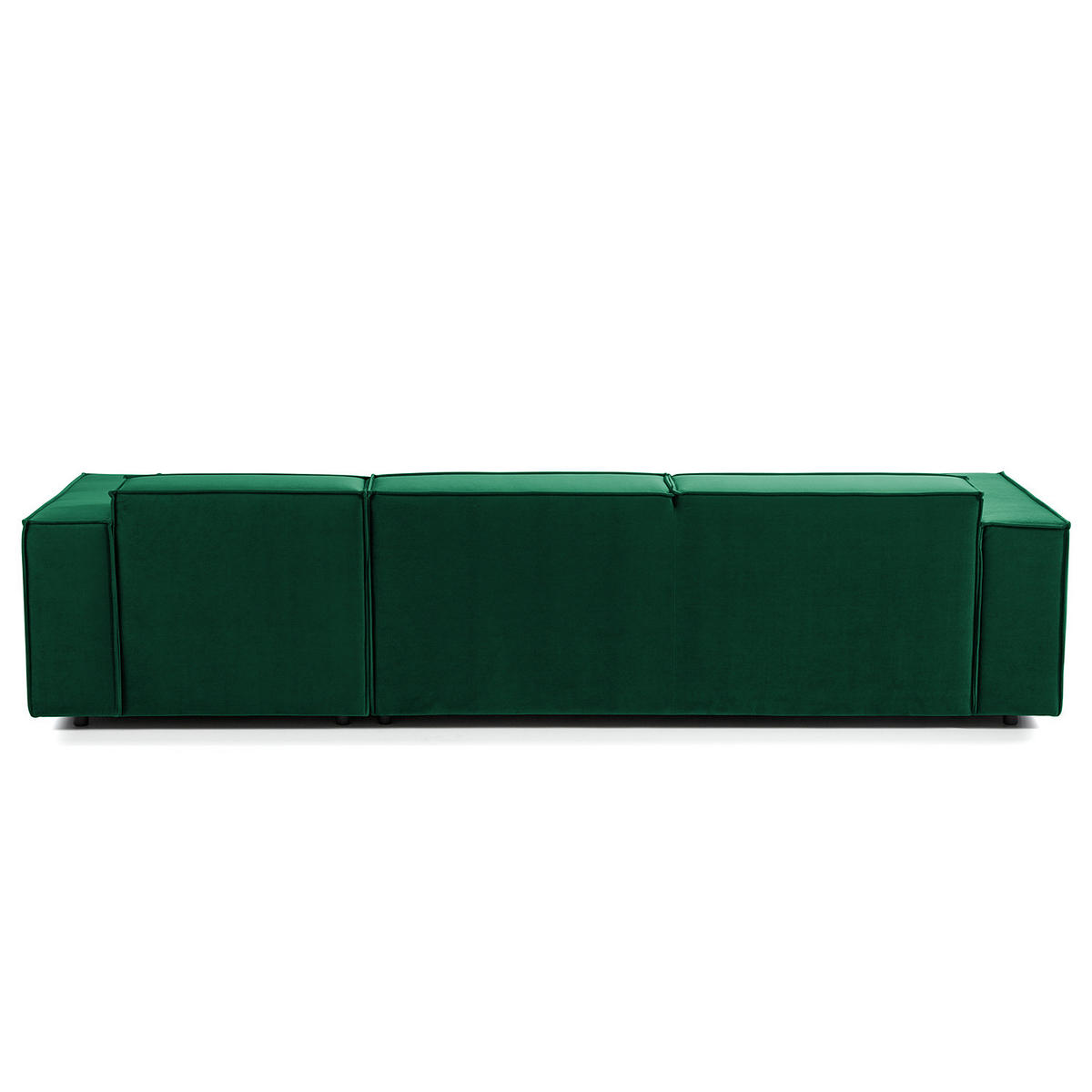 ECKSOFA mit Longchair - Dunkelgrün/Schwarz, Kunststoff/Textil (294/177cm) - home24