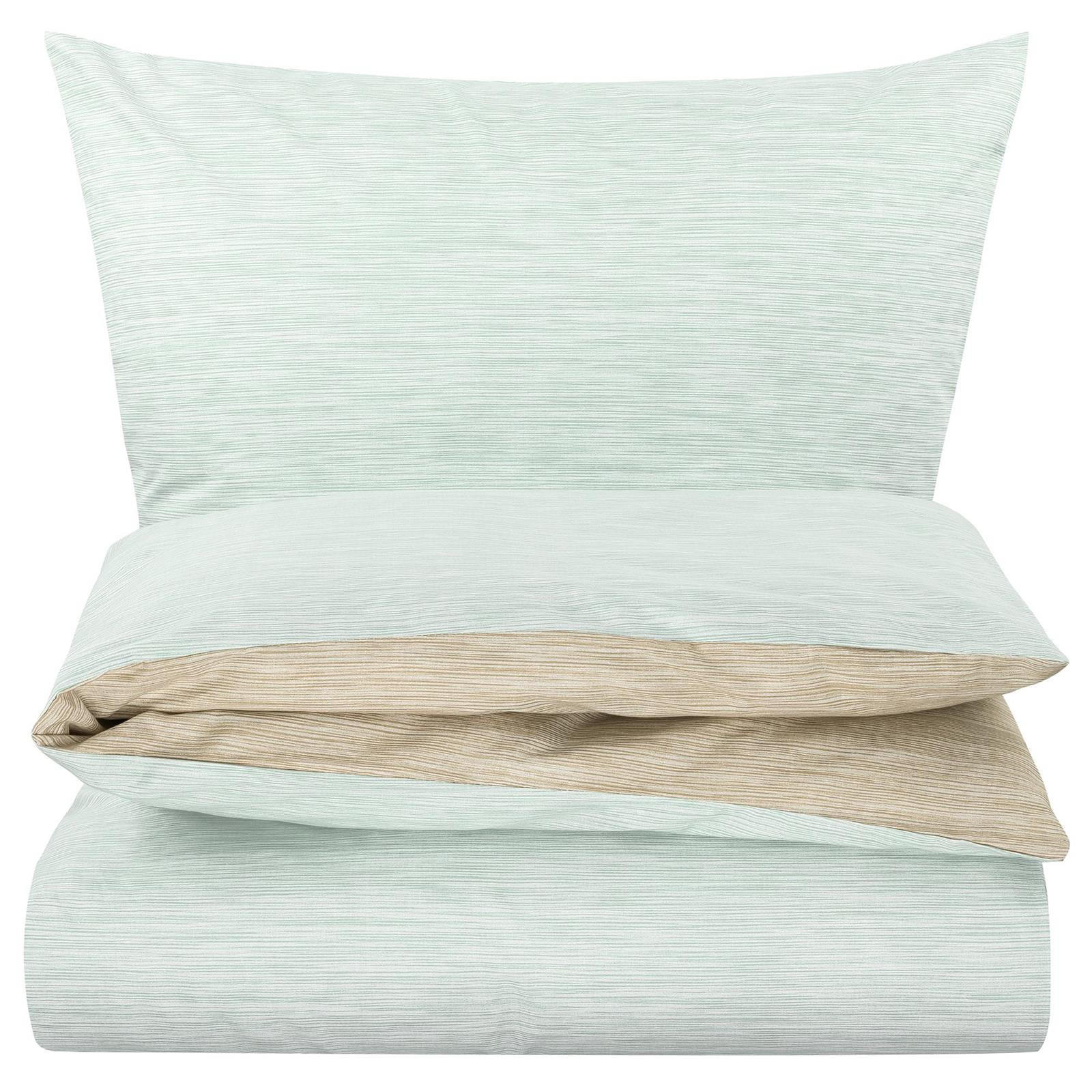 BETTWÄSCHE 155x200 Renforce Wende Bettbezug Melange Grün Taupe - Taupe/Grün, Textil (155/200cm) - Carpe Sonno