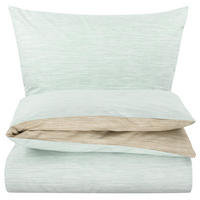 BETTWÄSCHE 155x200 Renforce Wende Bettbezug Melange Grün Taupe - Taupe/Grün, Textil (155/200cm) - Carpe Sonno