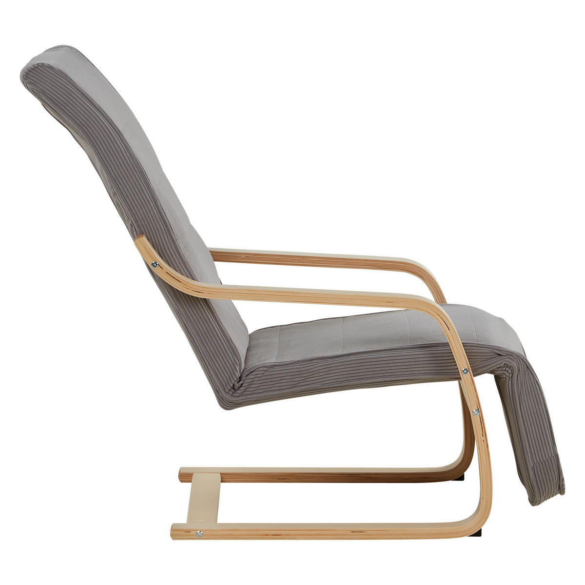 RELAXSESSEL Stoffbezug Grau, Fußstütze - Grau, Textil (66/94/62cm) - Homestyle4u