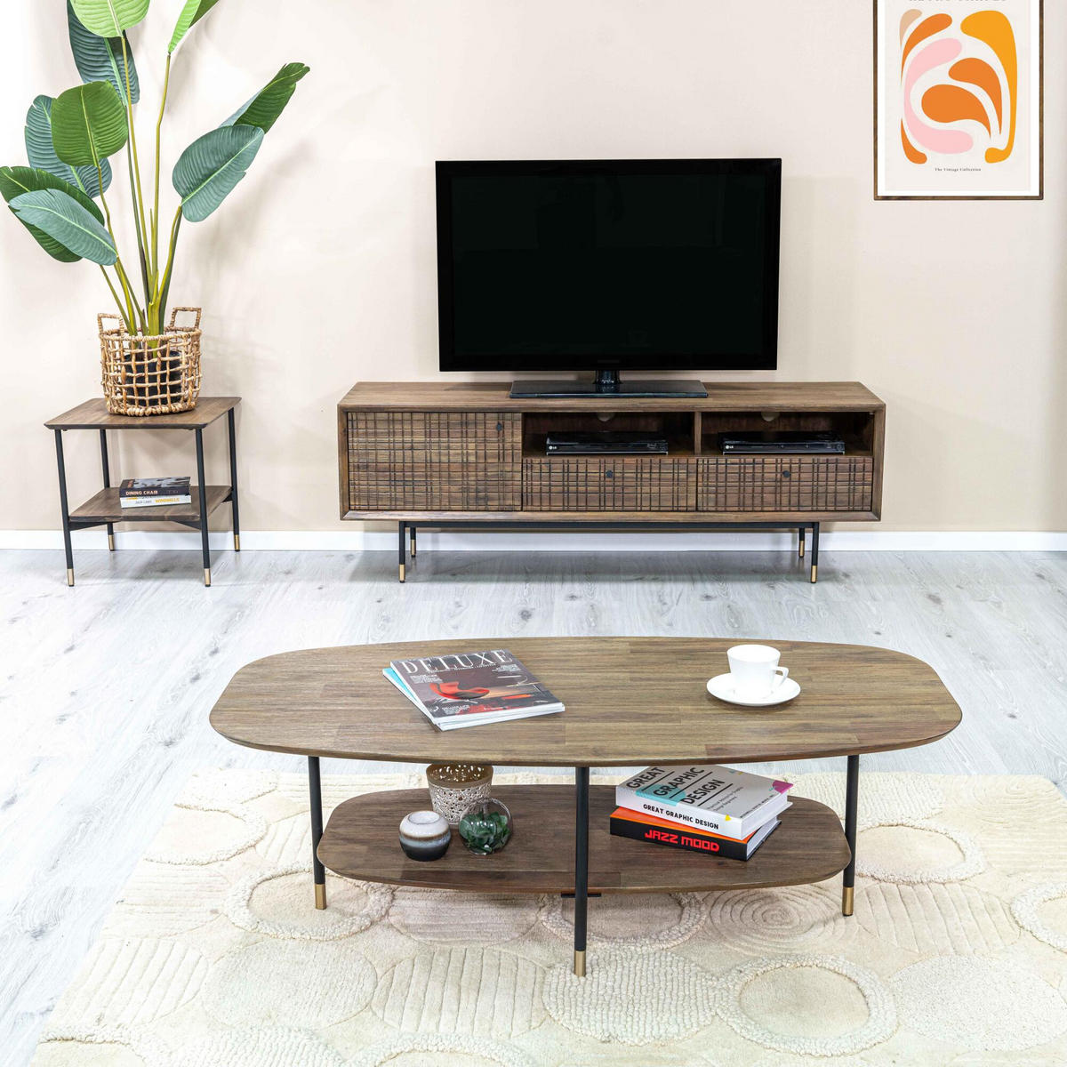 COUCHTISCH MAZE Braun 120x60x40 cm - Braun, Holz (60/120/40cm) - FURNLUX