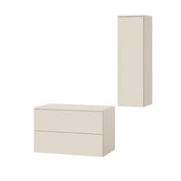 BADMÖBEL-SET Color Macadamia 2-Teilig (2S 80 + 1D 100) - Beige, Holzwerkstoff (110/160/45cm) - mzm24