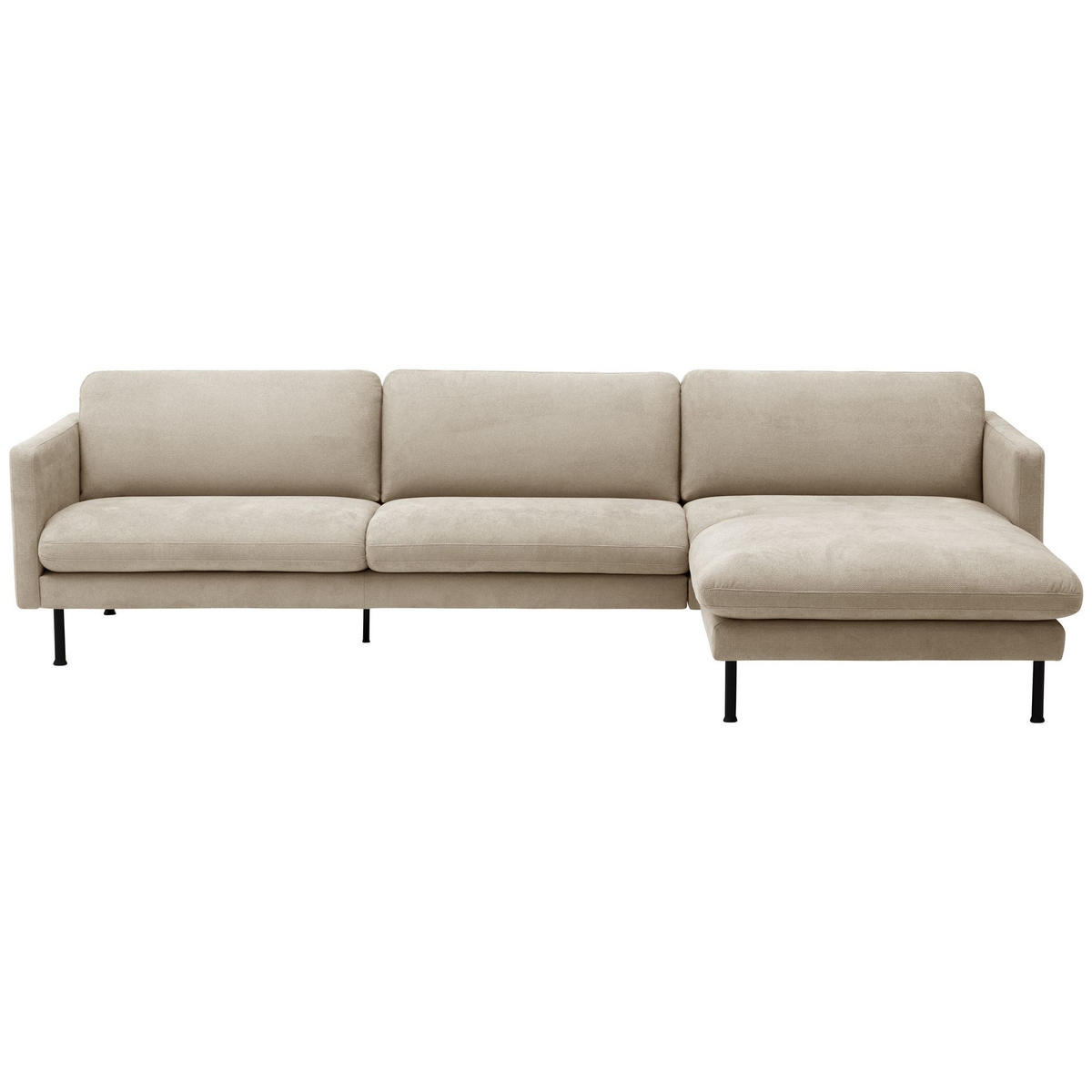 ECKSOFA mit Longchair rechts Katina Flachgewebe beige - Beige, Kunststoff (160/286cm) - 58aufmkessel