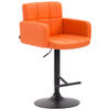 BARHOCKER Lausanne, Gestell schwarz, Kunstleder Orange - Schwarz/Orange, Kunststoff/Textil (60/100/56cm) - TPFLiving