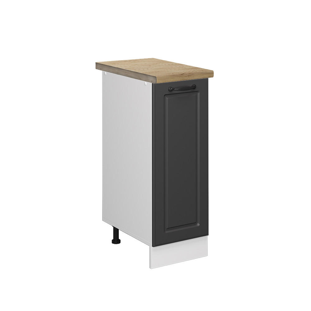 APOTHEKERSCHRANK R-Line Anthrazit Landhaus 30 cm, AP Eiche - Anthrazit/Weiß, Holzwerkstoff (30/81.6/60cm) - Vicco