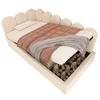 POLSTERBETT Tagesbett 90/200 cm mit hydraulischem Stauraum Samt Beige - Beige, Textil - OKWISH