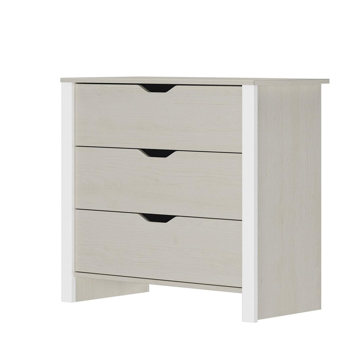 KOMMODE 3 Schubladen Nairobi - L88 x H80 x P43 cm - Grau, Holzwerkstoff (43/80/88cm) - Calicosy