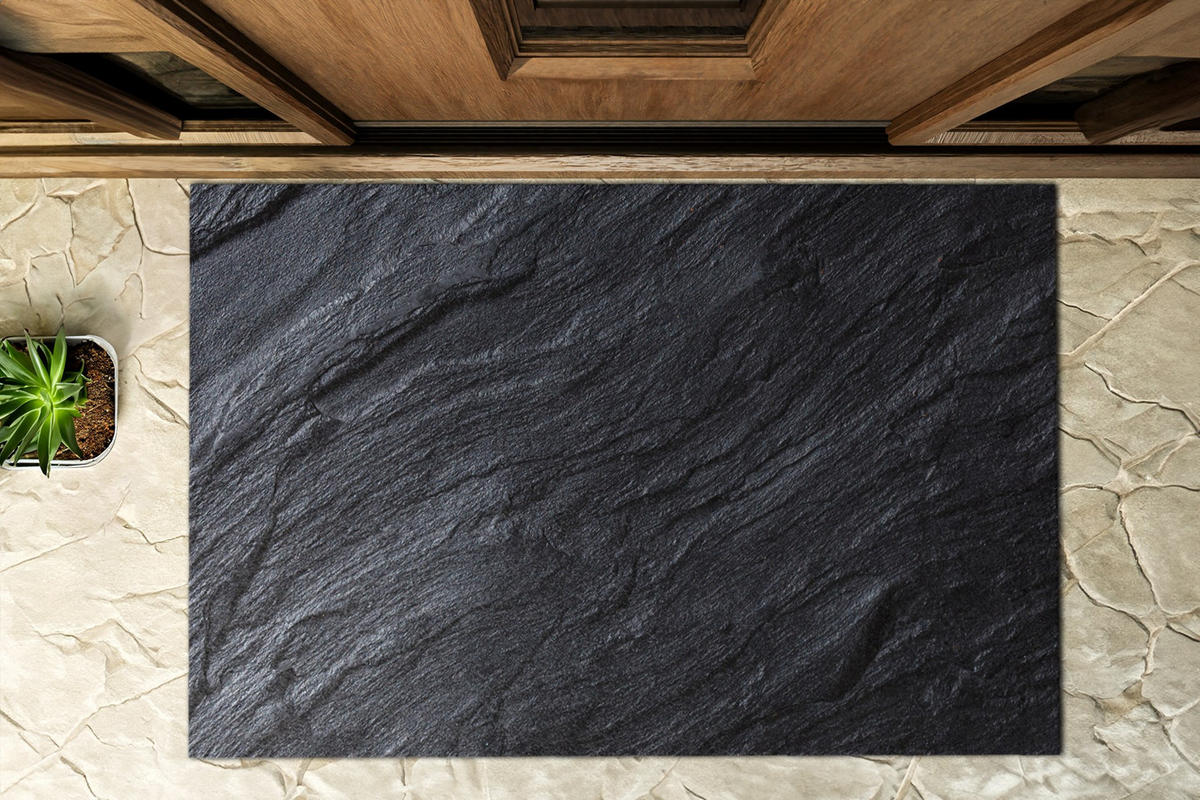 FUSSMATTE 150 x 100 cm Vulkanstein - Schieferfarben, Textil (150/100cm) - TULUP