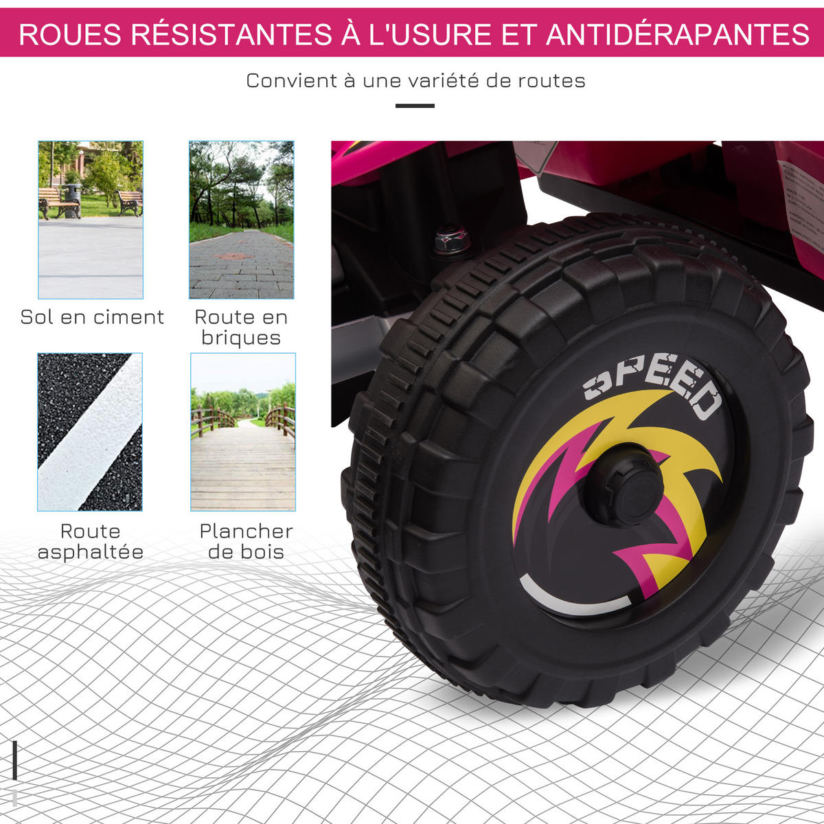 ELEKTRO-QUAD DE-13017 Vor-/Rückwärtsgang Rosa - Pink, Kunststoff (72/40/45.5cm) - ComfortXL