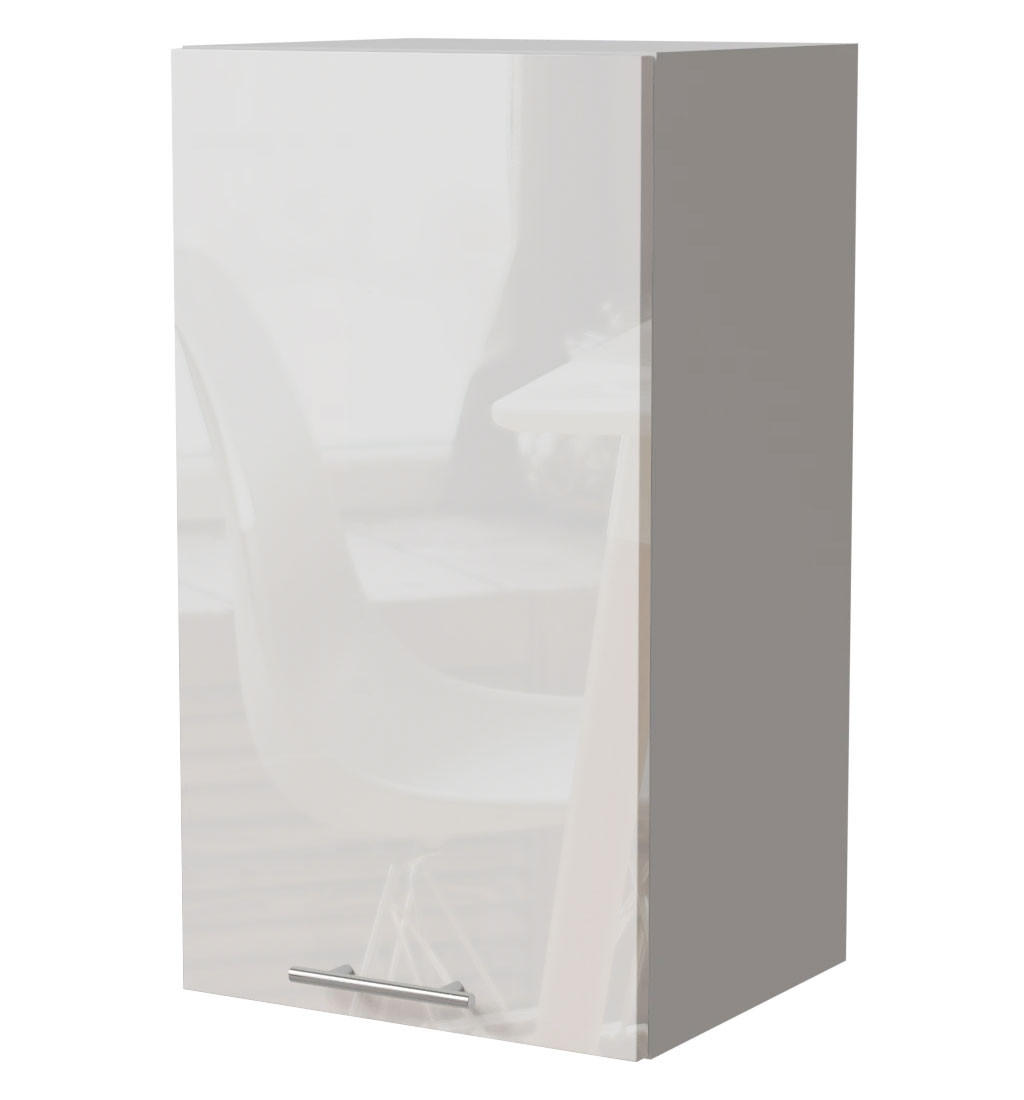 Feldmann-Wohnen Küchenhängeschrank Weiß Hochglanz, Weiß 40x72x32.5 cm