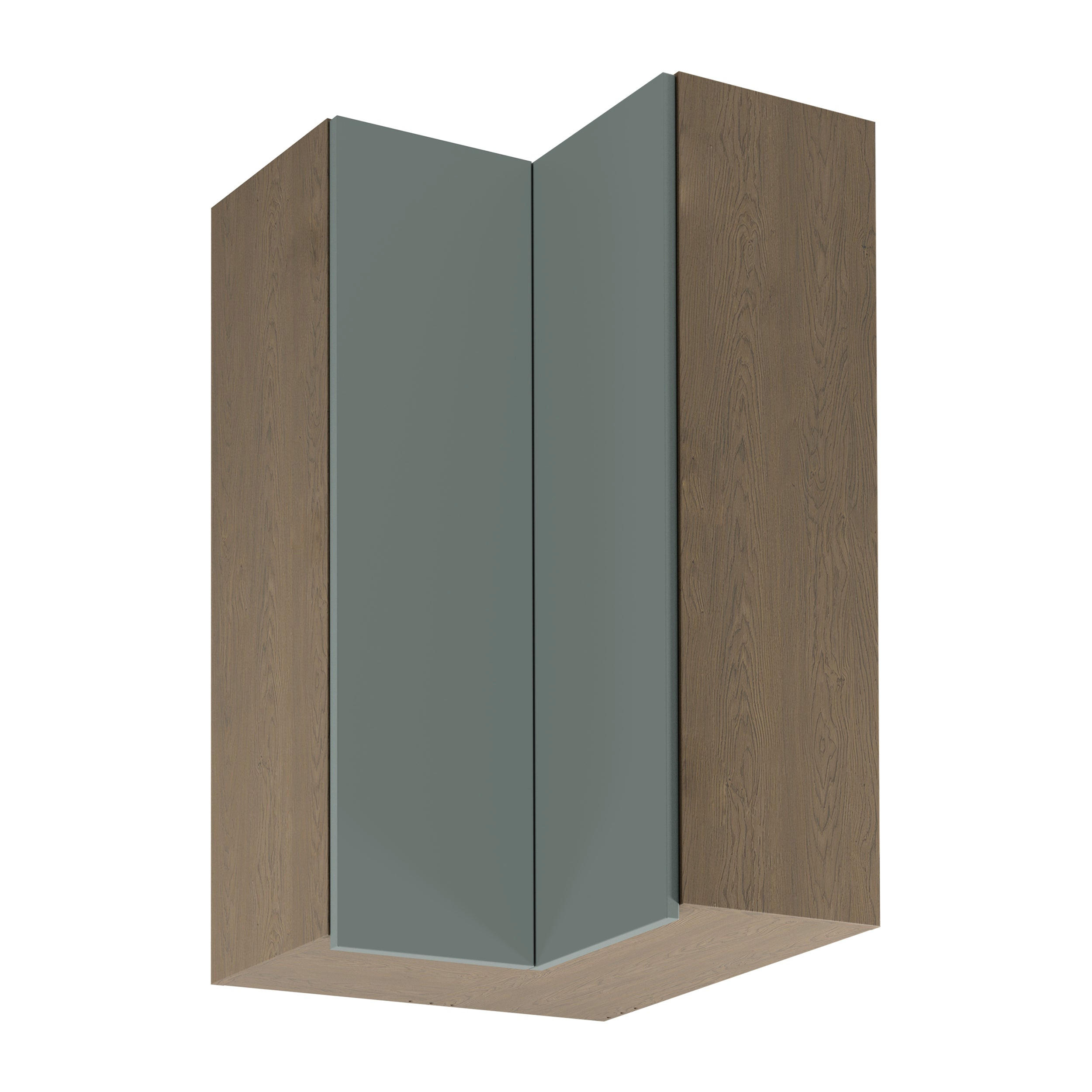 ECKHÄNGESCHRANK G60N2 – Sorento Grün – L-Form für den Innenwinkel – Grün / Eiche - Eichefarben/Grün, Holzwerkstoff (60/100/60cm) - ROYAL24_MARKT