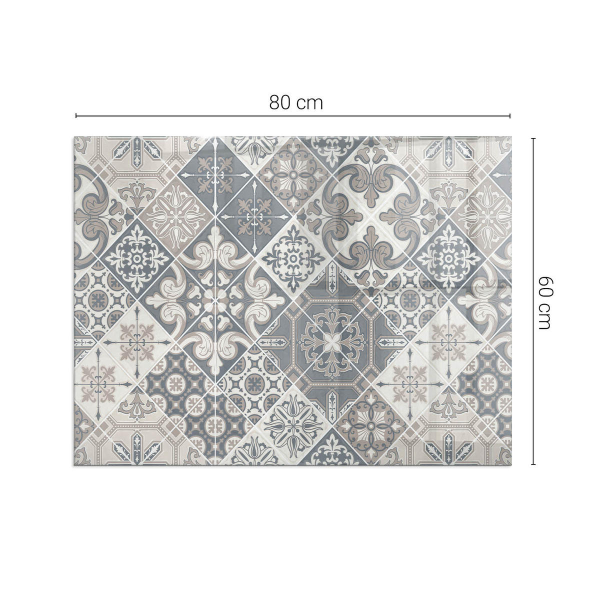 GLASPLATTE für Kamin 80x60 cm Grau - Grau, Glas (80/60/0.4cm) - ArtPrintCave