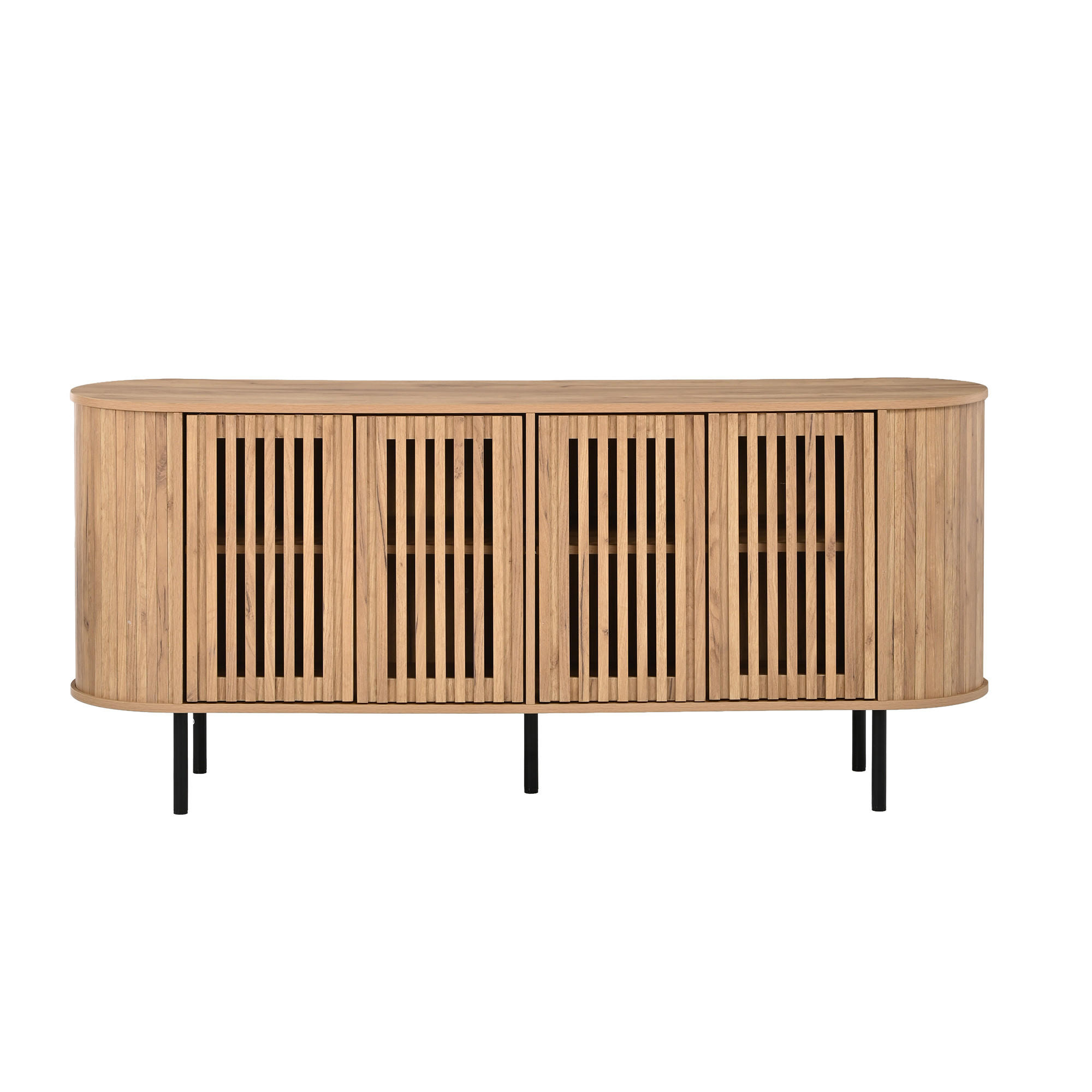 PŘÍBORNÍK Přírodní se 4 posuvnými dvířky, 160 × 40 × 70 cm - přírodní, kompozitní dřevo (160/70/40cm) - Urban Meuble