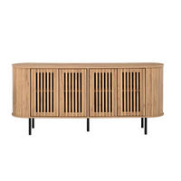 PŘÍBORNÍK Přírodní se 4 posuvnými dvířky, 160 × 40 × 70 cm - přírodní, kompozitní dřevo (160/70/40cm) - Urban Meuble