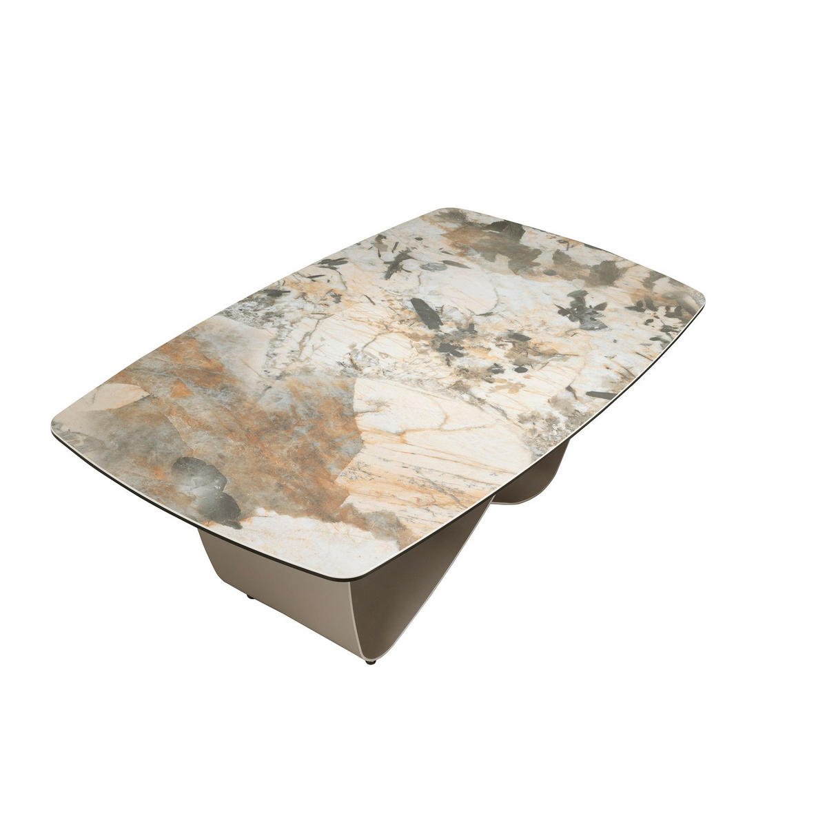 COUCHTISCH oval Beige Braun Taupé 120/70/43 cm - Beige, Keramik/Metall (70/120/43cm) - ANGEL CERDA