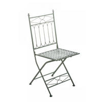 GARTENKLAPPSTUHL Metall Antik-Grün - Grün, Metall (40/95/40cm) - CLP