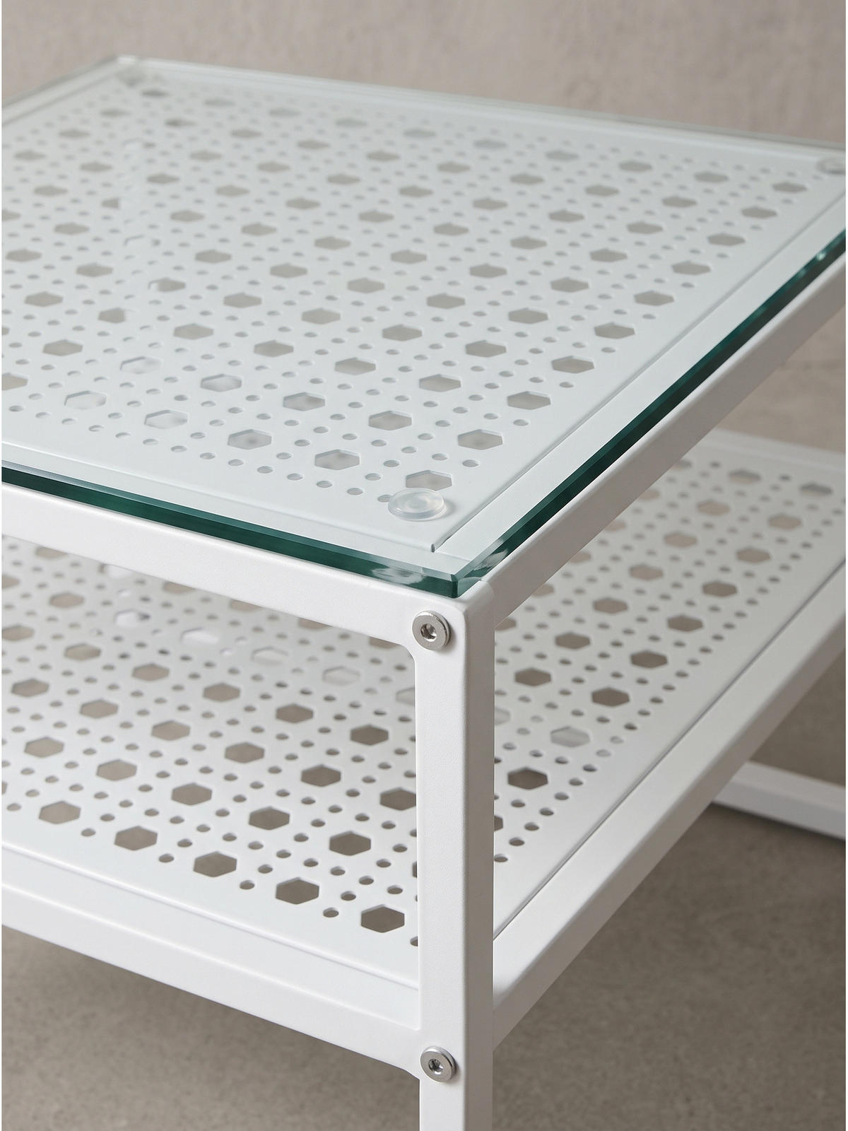 COUCHTISCH ALCUDIA, Einscheibensicherheitsglas, Weiß, 60 x 60 x 45 cm - Weiß, Glas/Metall (60/60/45cm) - KADIMA DESIGN