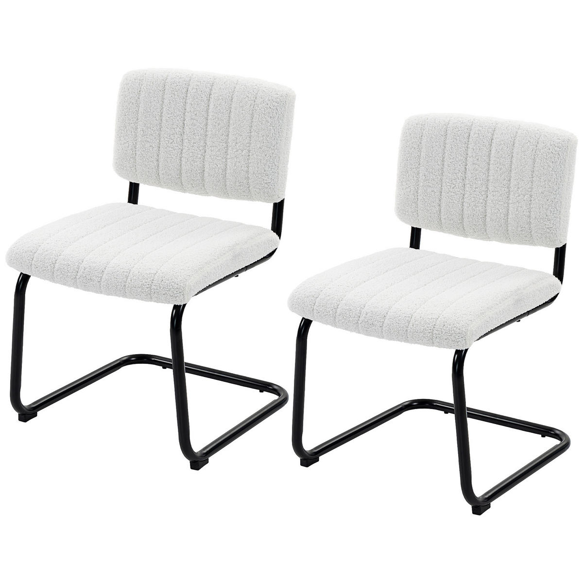 STUHL 2er-Set Creme 55.0/48.0/76.0 cm - Creme, Textil (48/76/55cm)
