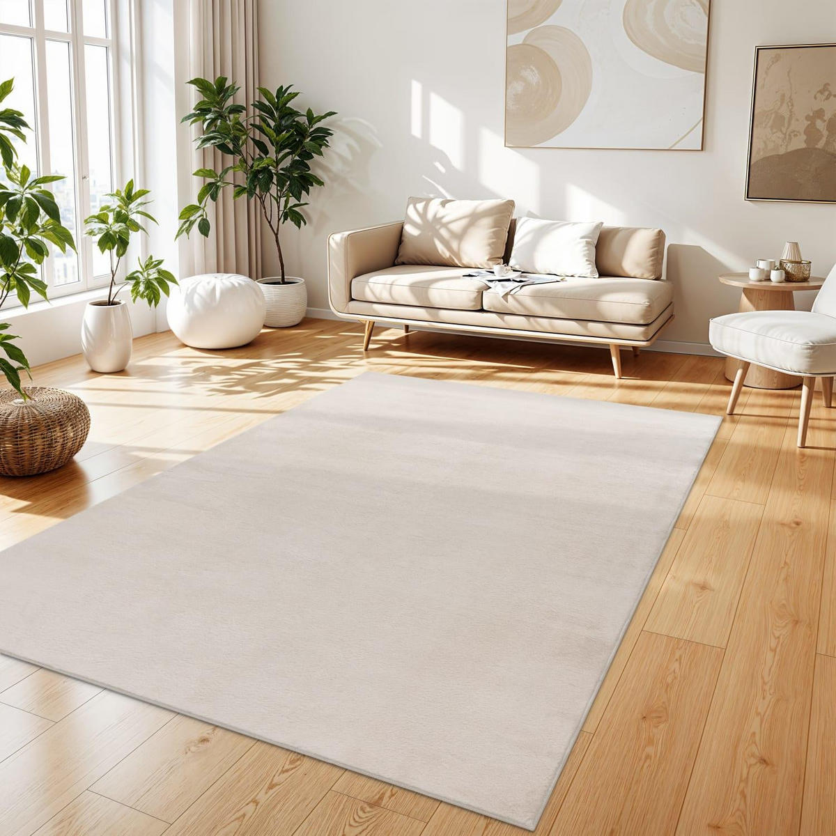 HOCHFLORTEPPICH 120/160 SOFT 380 - Creme, Kunststoff (120/160cm) - Paco Home