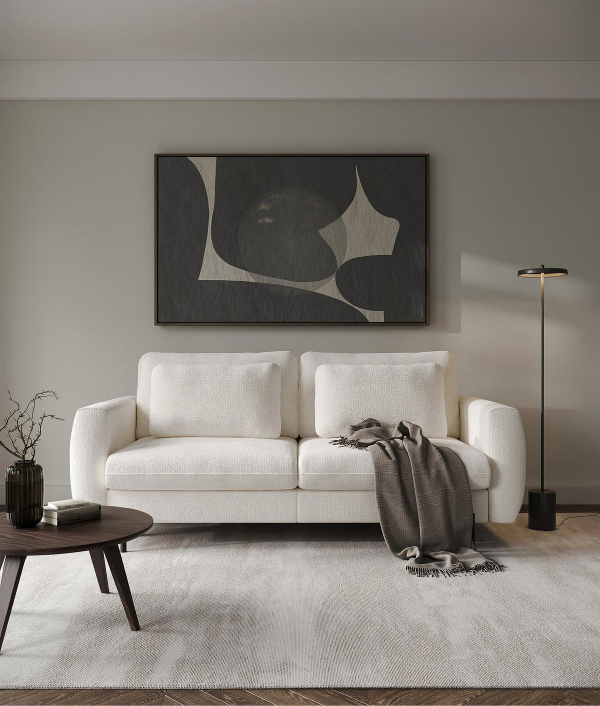 SOFA Rane Cremeweiß mit Schlaffunktion - Creme/Schwarz, Textil/Metall (236/90/102cm) - Selsey