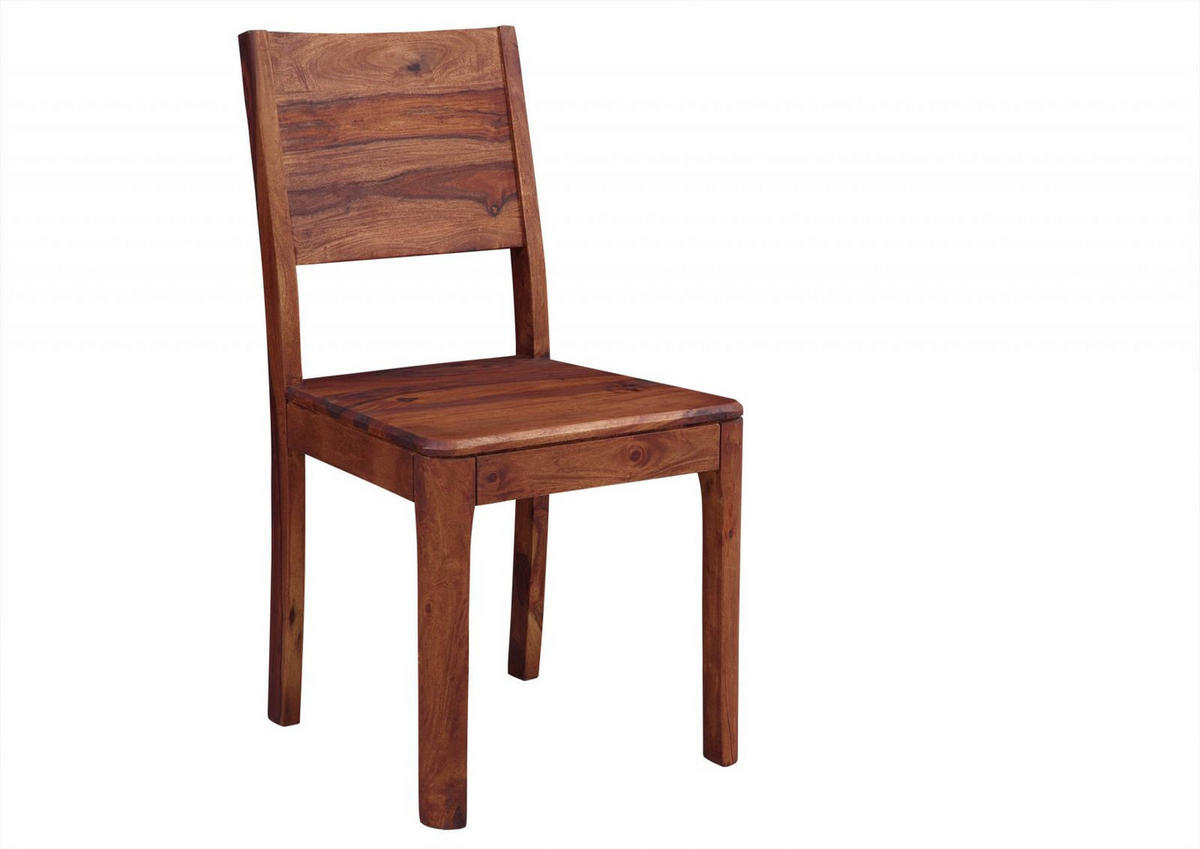 STUHL Sheesham 45x47x90 walnuss geölt BROOKLYN #06 - Dunkelbraun, Holzwerkstoff (45/90/47cm)