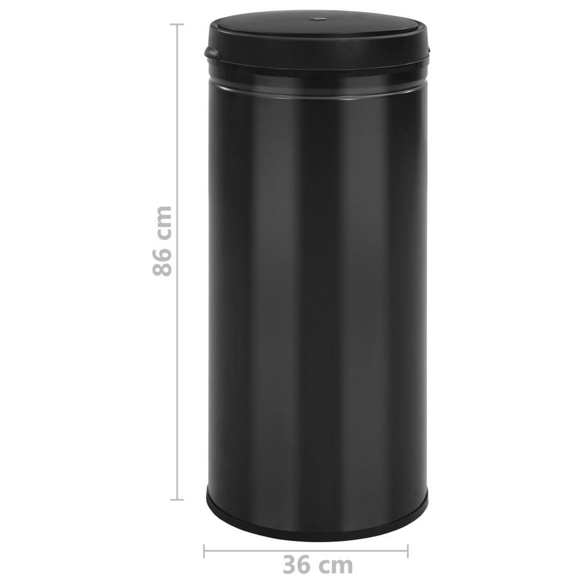 MÜLLEIMER mit Sensor 80L Schwarz Abfalleimer Automatik - Schwarz, Metall (36/86/36cm) - DELUKE
