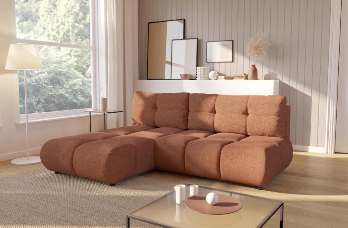 ECKSOFA Ceglasty MILA Ausziehbar Ohne Armlehnen Links - Orange, Textil (230/177cm) - Sepro Meble