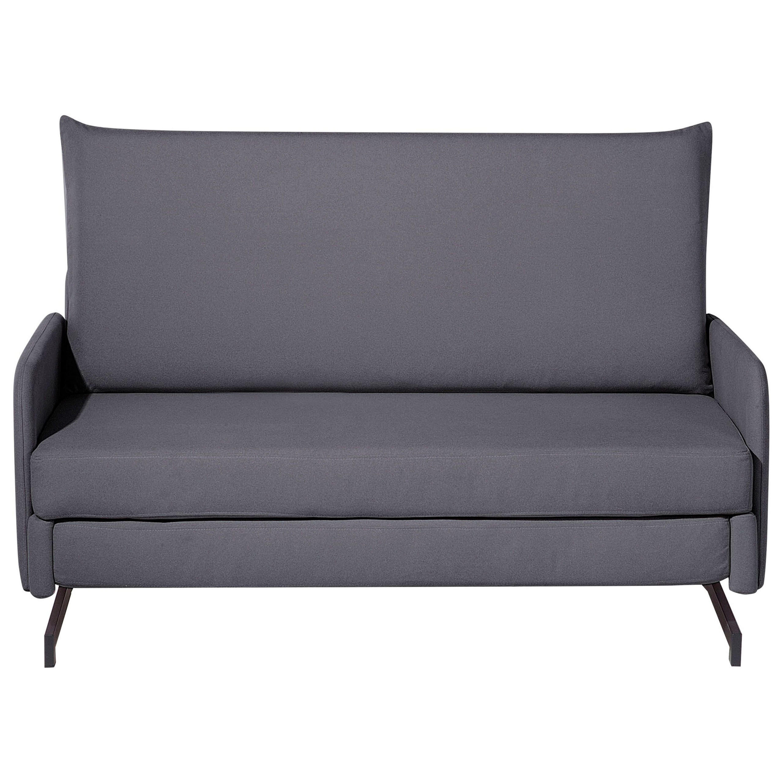 2-SITZER-SCHLAFSOFA Polyester Grau Belfast - Grau, Textil (147/68/80cm) - Beliani