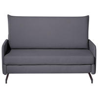 2-SITZER-SCHLAFSOFA Polyester Grau Belfast - Grau, Textil (147/68/80cm) - Beliani