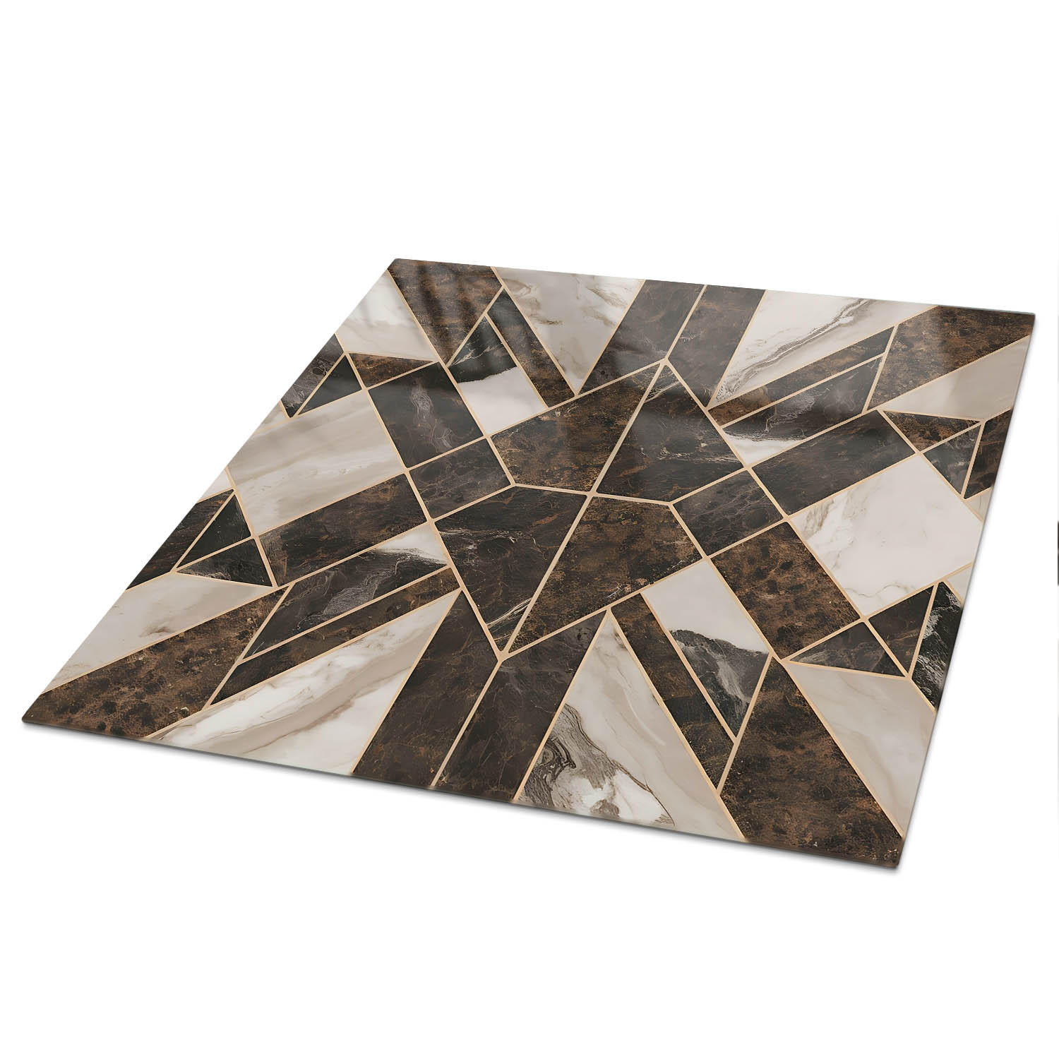 TISCHPLATTE 50x50 cm – Stilvolles Mosaik - Weiß, Glas (0.4/50/50cm) - Wallfluent