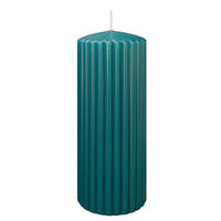 RILLEN KERZEN Seegrün 200 x Ø 80 mm, 4 Stück - Mooreichefarben, Paraffin (8/20/20cm) - Wiedemann Kerzen
