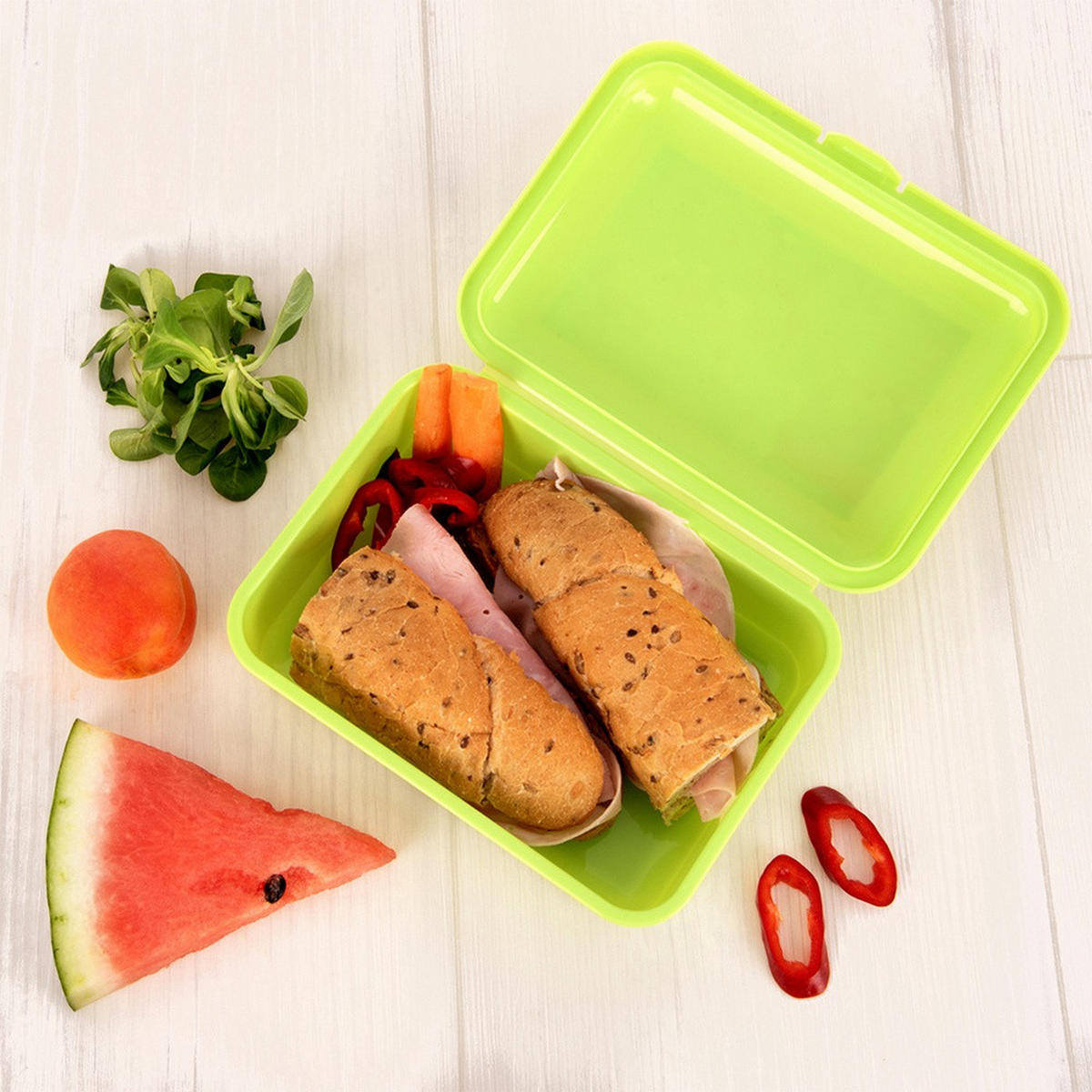 LUNCHBOX Green Dog Katzen 750 ml - Grün, Kunststoff (18/7/13cm) - Orion 