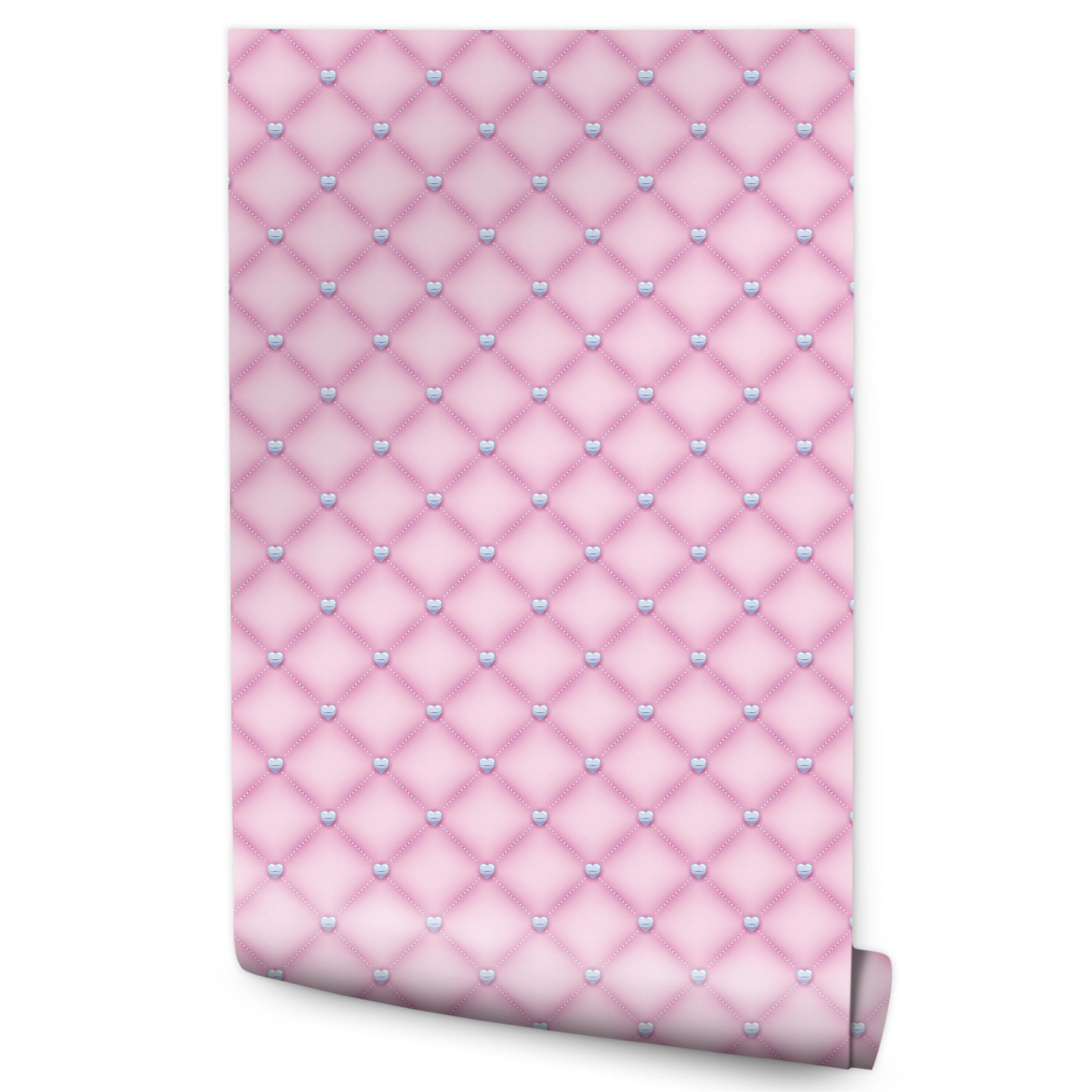 VLIESTAPETE Steppmuster in 3D-Optik – Rosa – 50x1000 cm - Rosa, Papier (50/1000cm) - Muralo