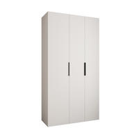 DREHTÜRENSCHRANK 245,5/130/50 3-türig - Schwarz/Weiß, Holz/Metall (130/245.5/50cm) - Abiks Möbel