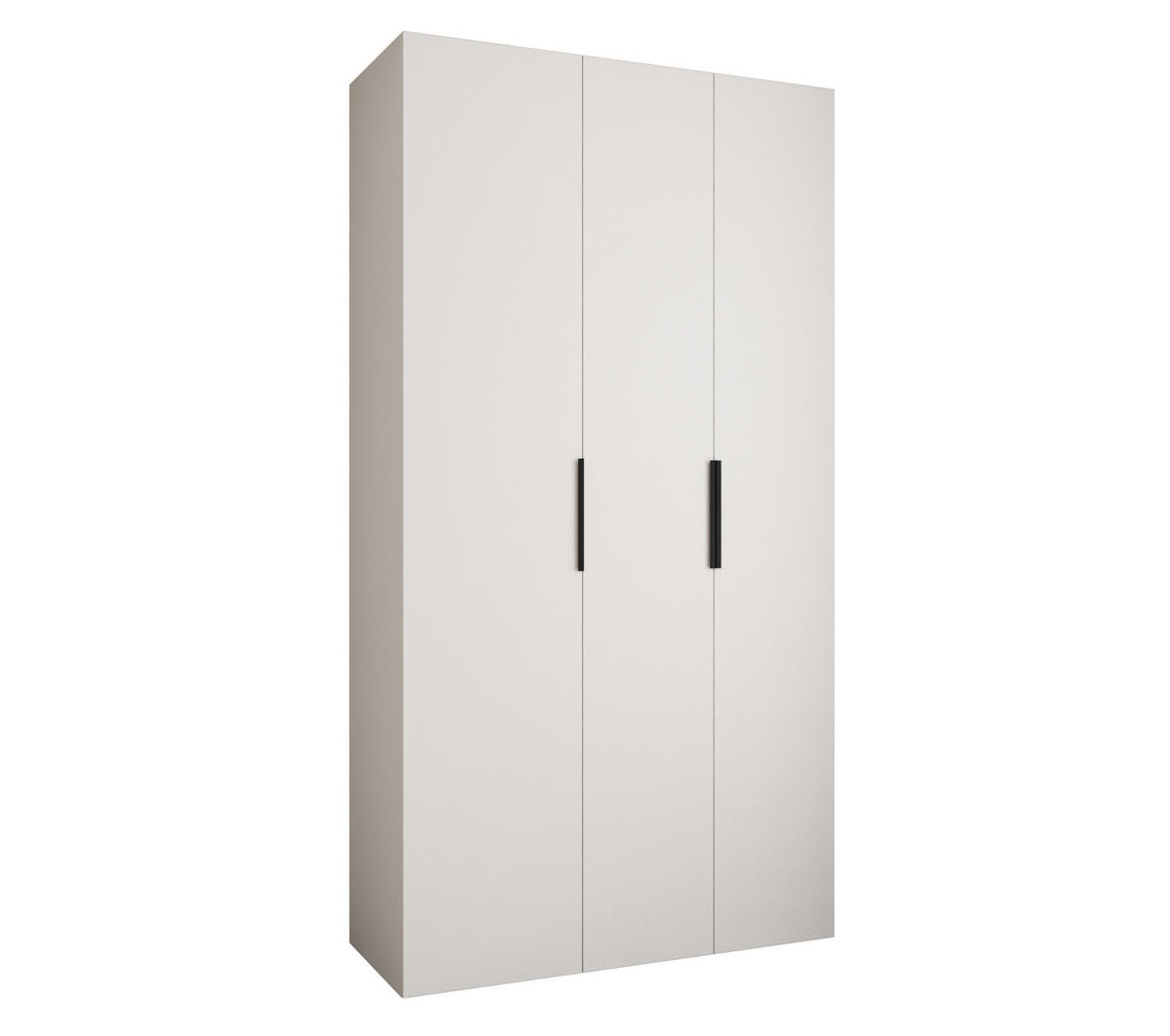 DREHTÜRENSCHRANK 245,5/130/50 3-türig - Schwarz/Weiß, Holz/Metall (130/245.5/50cm) - Abiks Möbel