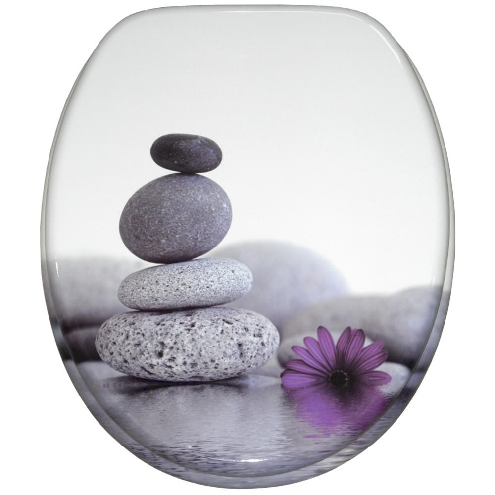 WC-SITZ Absenkautomatik Energy Stones - Violett, Holzwerkstoff (38/6/47cm) - Sanilo