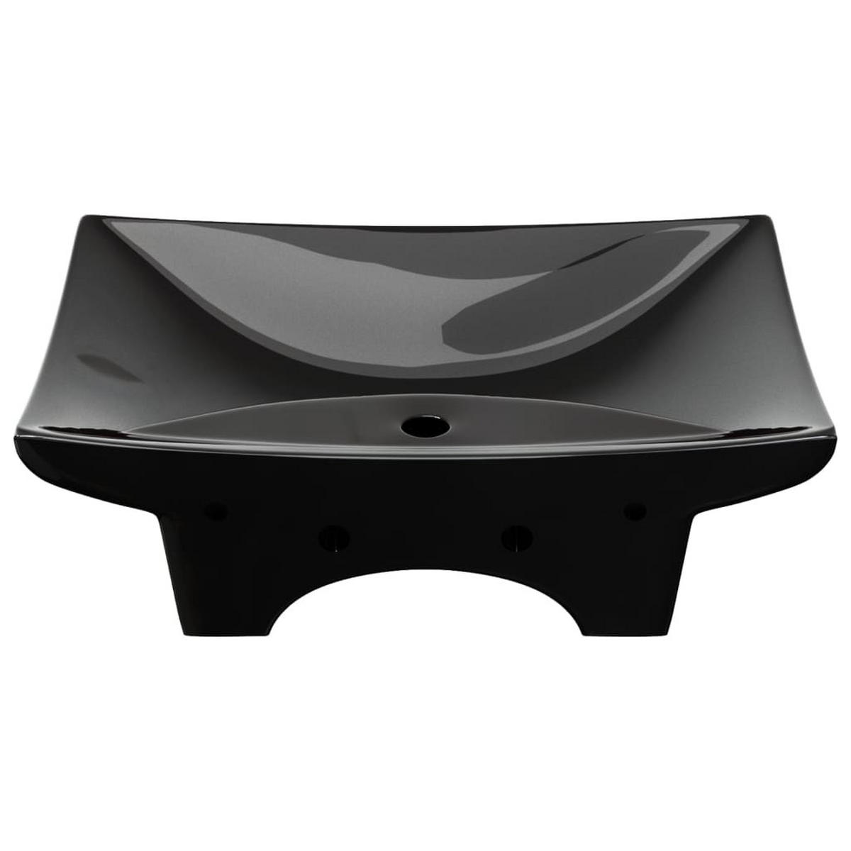 WASCHBECKEN Kozlowski 60/44/17 cm - Schwarz, Keramik (60/17/44cm) - Nettlife