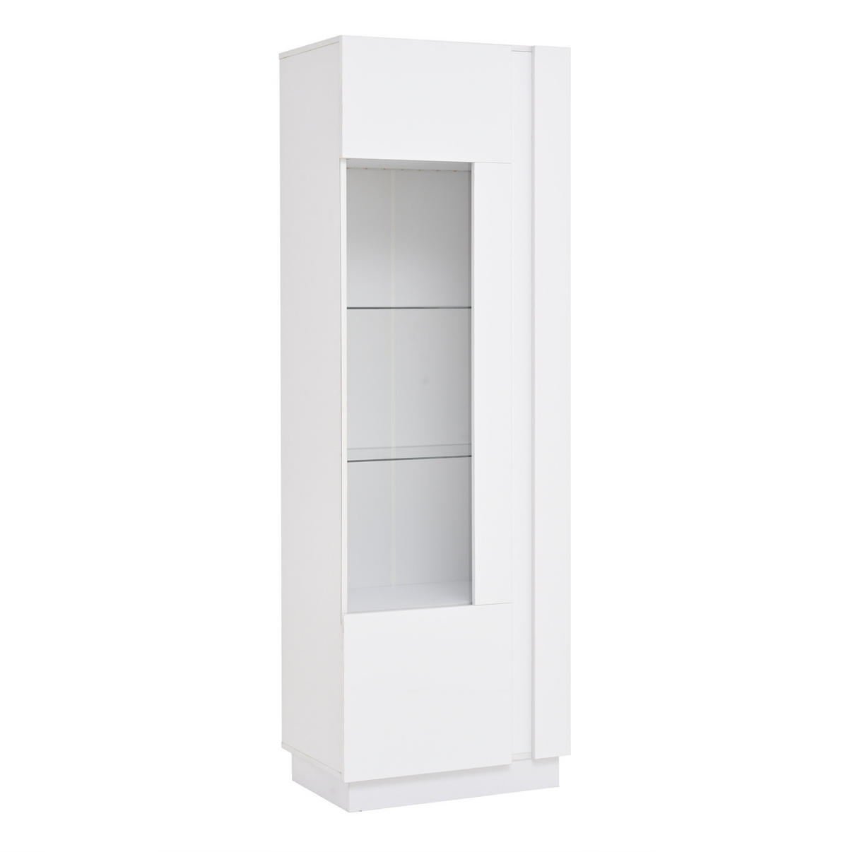 VITRINA 60/40/180 cm iz iverne plošče bela z LED osvetlitvijo - bela, leseni material (60/180/40cm) - BEAOK