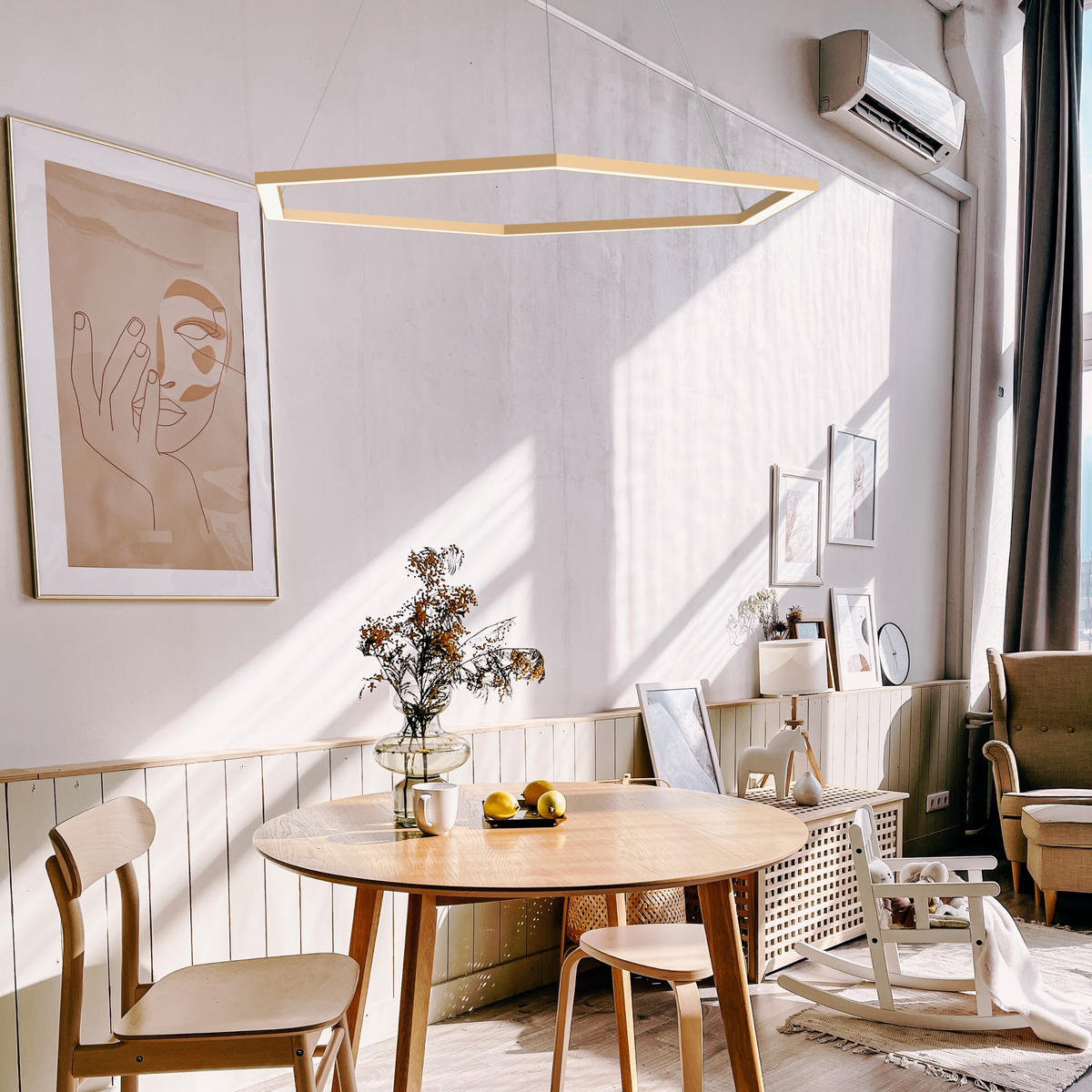 LED-HÄNGELEUCHTE - Schwarz Hochglanz, Metall (1.6/90/100cm) - Lumicom