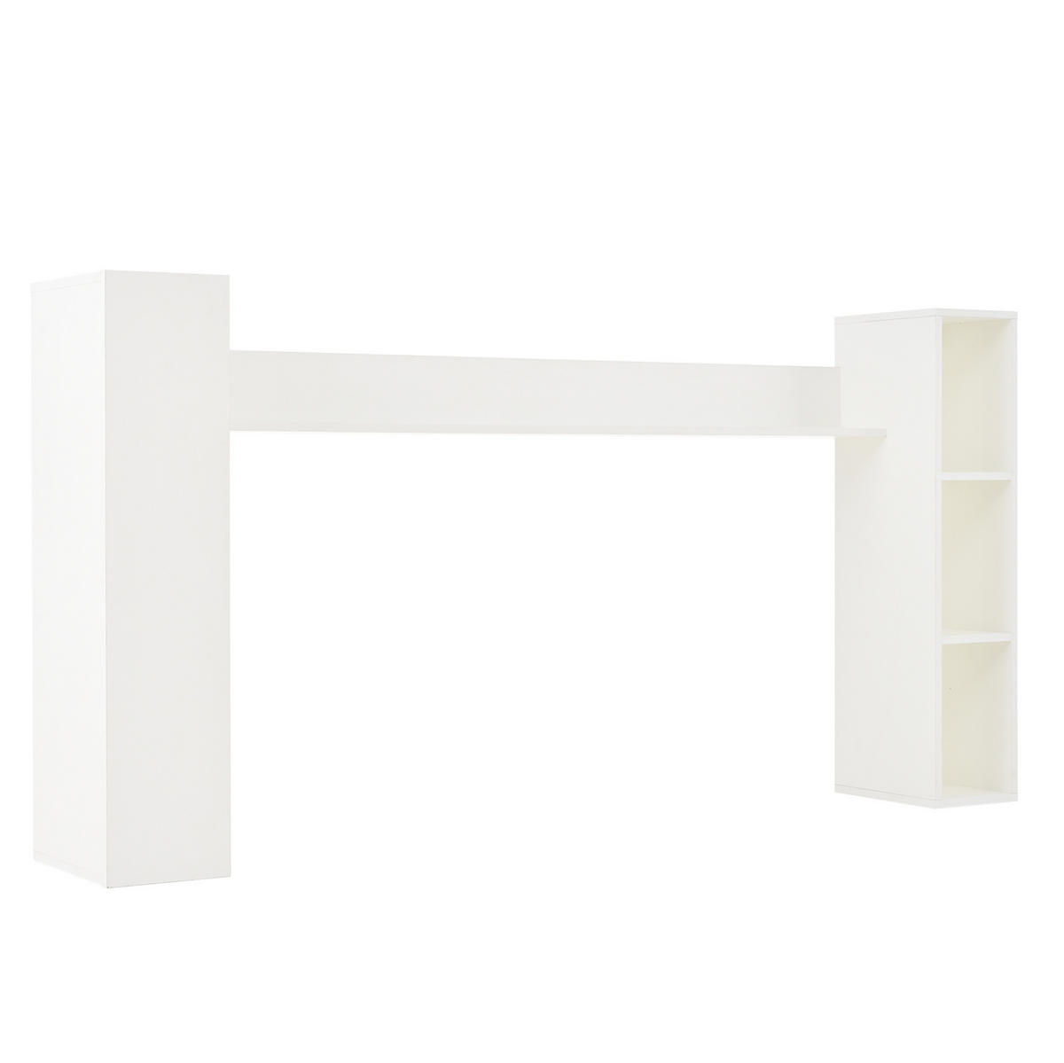 TV-WOHNWAND-SET(KOMPLETT-SET, 4-St) 180/35/33,5 cm aus Spanplatte mit flexibler Wand- und Standmontage Weiß - Weiß, Holzwerkstoff (180/33.5/35cm) - Modenvie