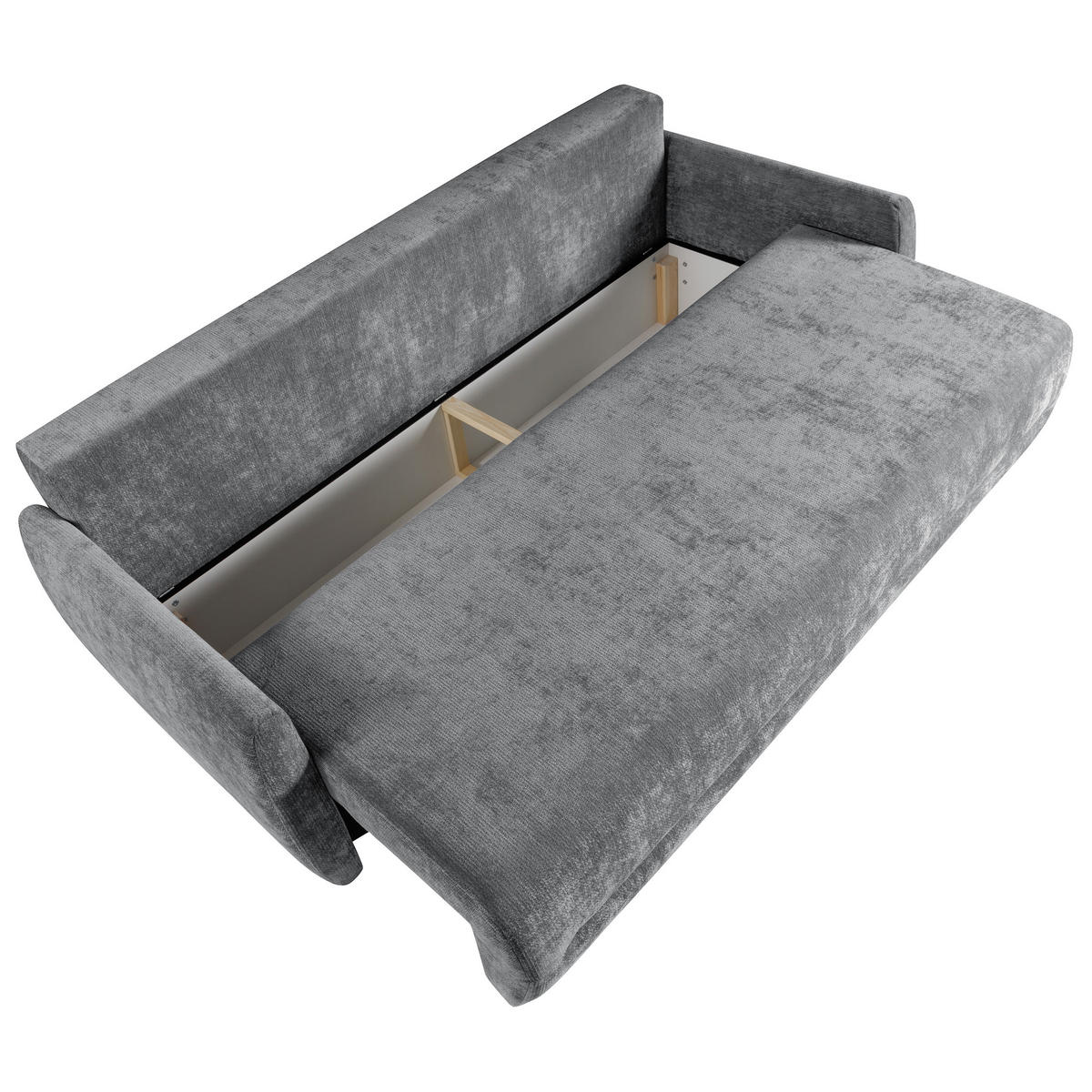 SCHLAFSOFA Piero 3-Sitzer mit Schlaffunktion, Grau - Grau, Textil (222/93/99cm) - Beautysofa