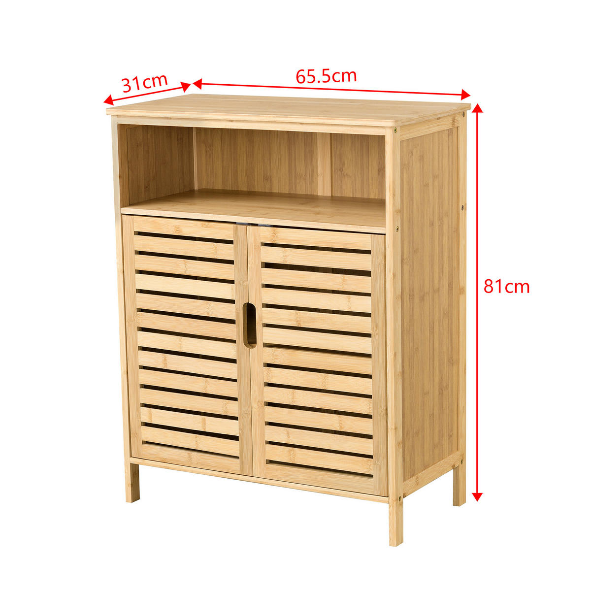 BADEZIMMERSCHRANK Eslöv - Naturfarben, Holz (65.5/81/31cm) - [en.casa]