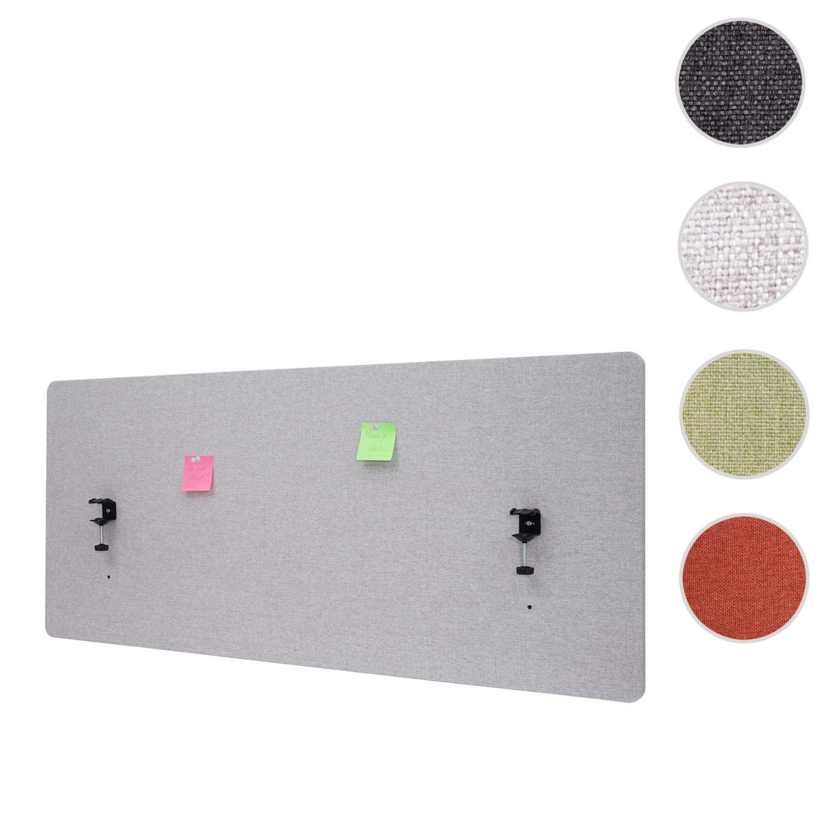 AKUSTIK-TISCHTRENNWAND Grau - Grau, Textil (140/60/2cm) - MCW