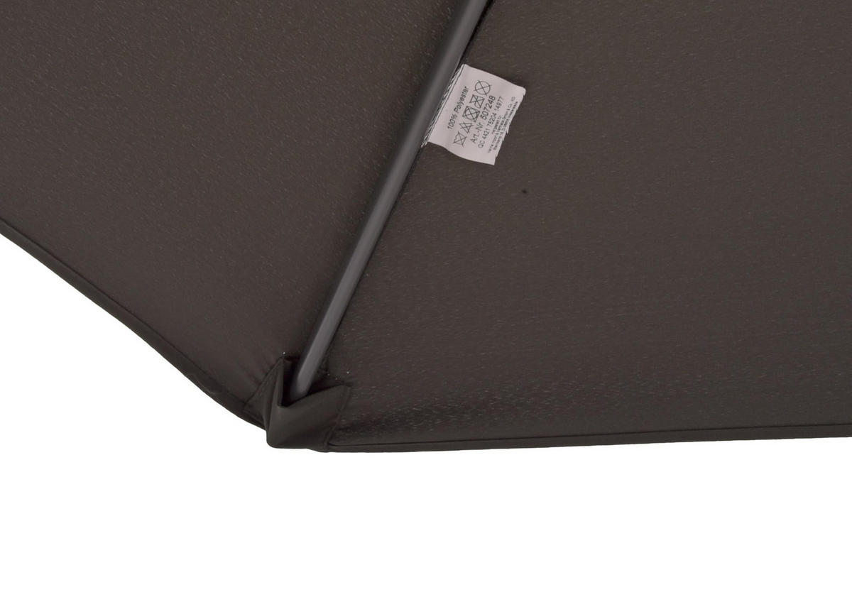 SONNENSCHIRM Thomas Ø 300cm 6 Streben Anthrazit Gartenschirm - Anthrazit, Kunststoff (300/300cm) - DELUKE