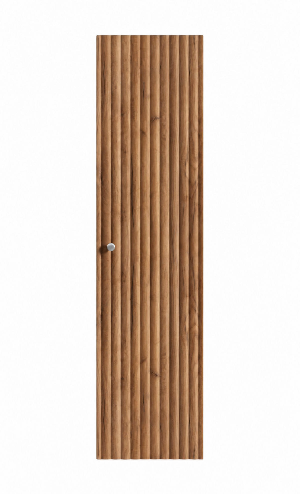 BADEZIMMER-HOCHSCHRANK: Craft Eiche Gold / Griffe Silber, 35 x 27 x 136 cm - Eichefarben/Silberfarben, Holzwerkstoff (35/136/27cm) - 3XE LIVING