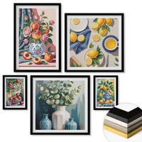 WANDBILDER 5er-Set - 50x50 cm & 20x30 cm & 40x60 cm Schwarzer Rahmen - Matisses stilvolle Figuren - Schwarz, Kunststoff (40/60cm) - ArtPrintCave