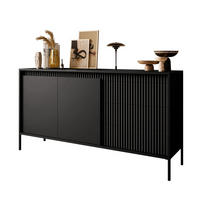 KOMMODE YASUMI 153 2D3S mit Schubladen schwarz matt - Schwarz, Holzwerkstoff (153.5/81.4/39.4cm) - Lookway